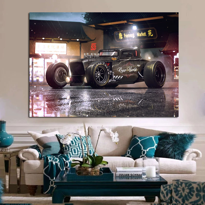 Art Picture Canvas Painting Rogue Hunter Hot Stick Tuned Car Painting