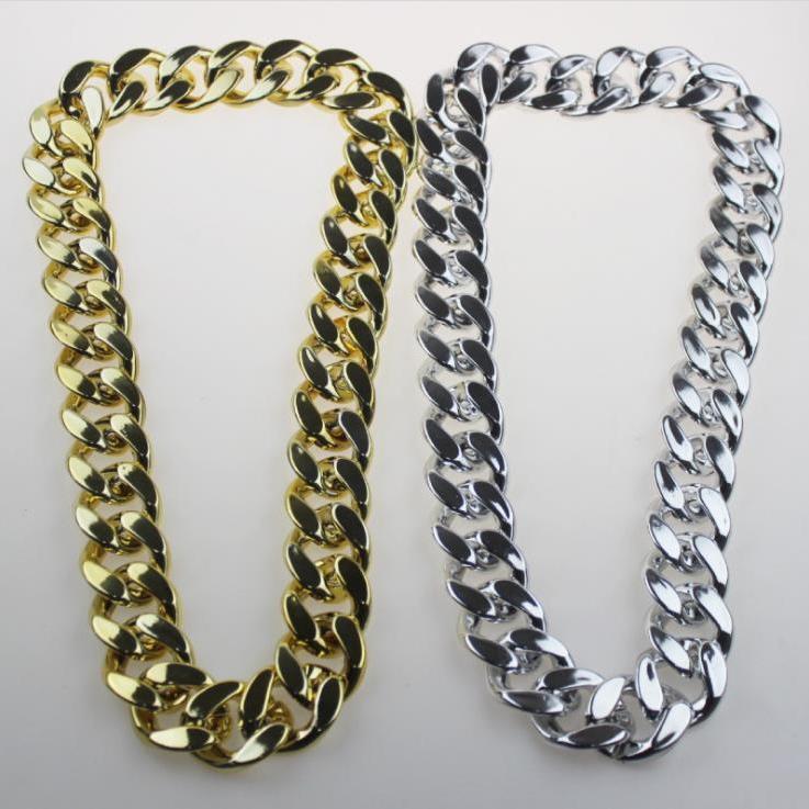 Plastic Big Gold Chain Dog Cat Necklace