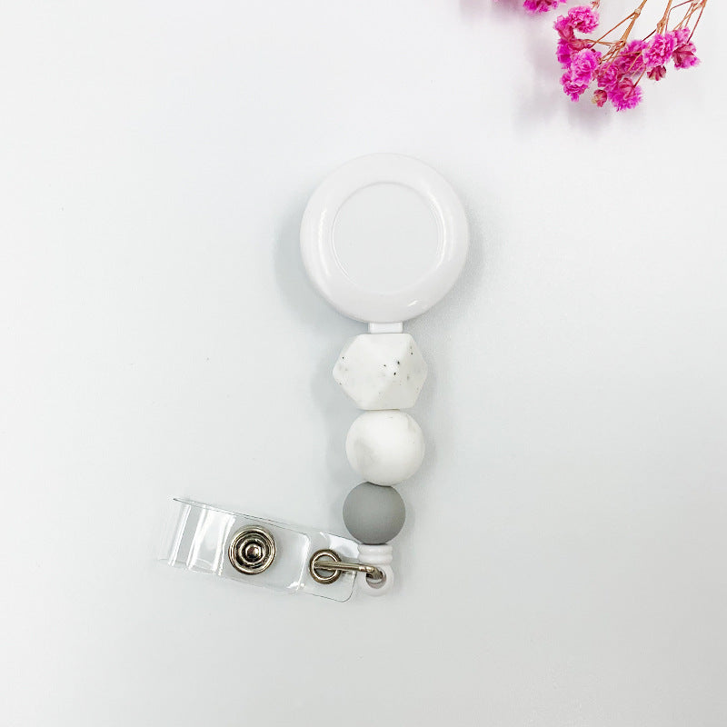 Badge Student ID Card Badge Silicone Bead Keychain