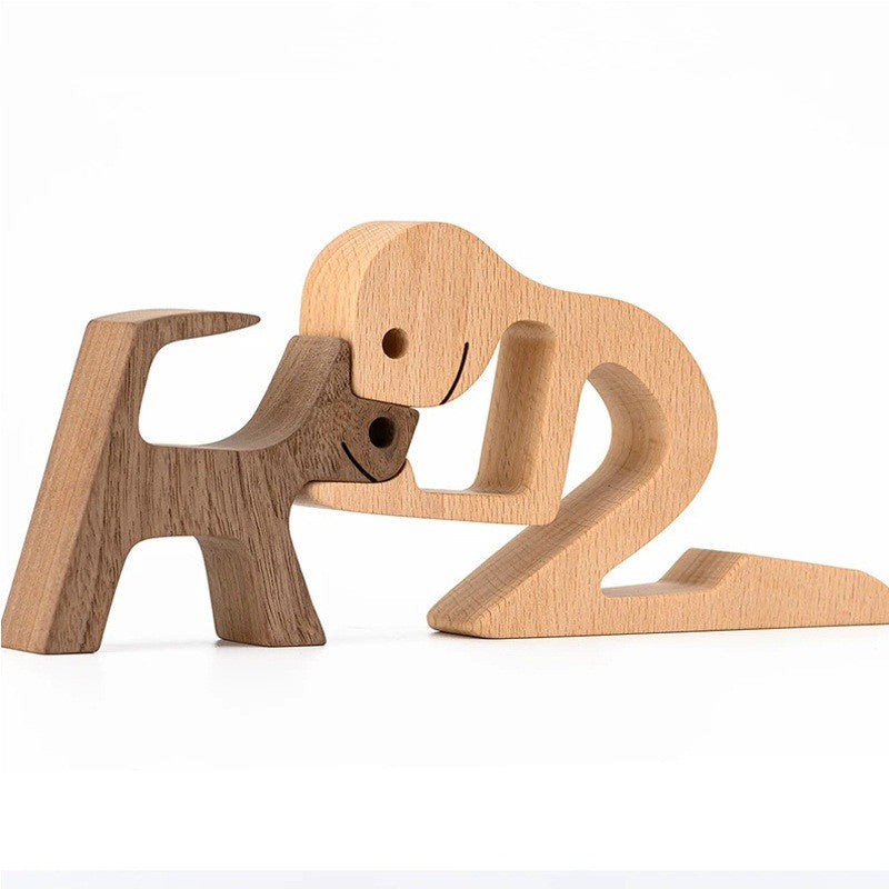 DIY Figurine Wood Sculpture Home Decoration