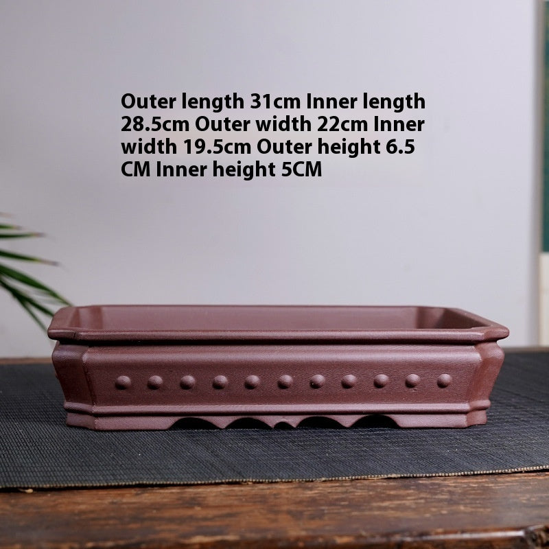 Purple Sand Flower Pot Ceramic Large Shallow Mouth Rectangular