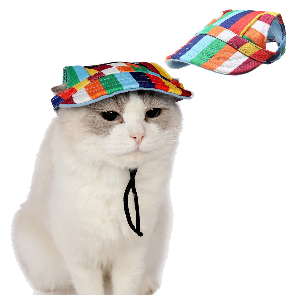 Pet Supplies New Fashionable Oxfordand Dog Costume Hat Baseball Outdoor Tourist Sun Hat