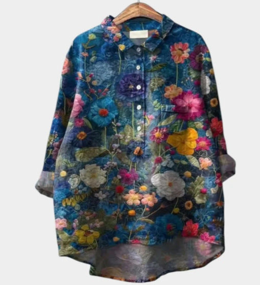 Casual Long Sleeve Shirt Animal Print Hawaiian Long Sleeve