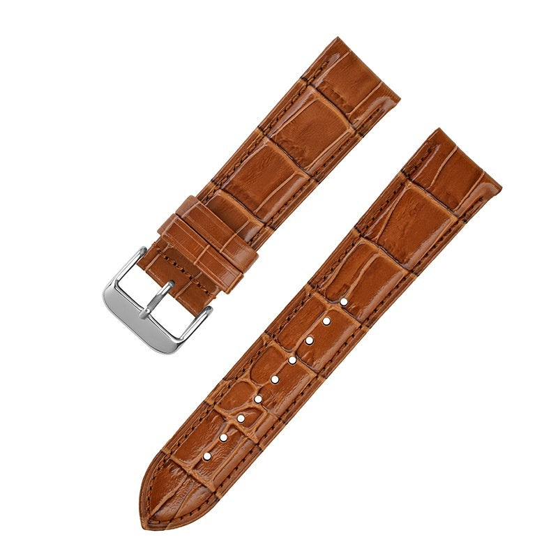 Pin Buckle Men's And Women's Fashion18mm Bamboo Pattern Leather Strap