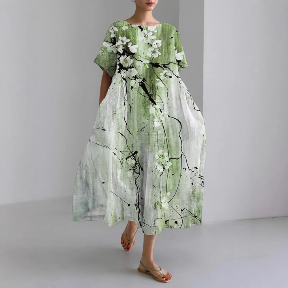 Fashion Floral Pattern 3D Personality Female Dress