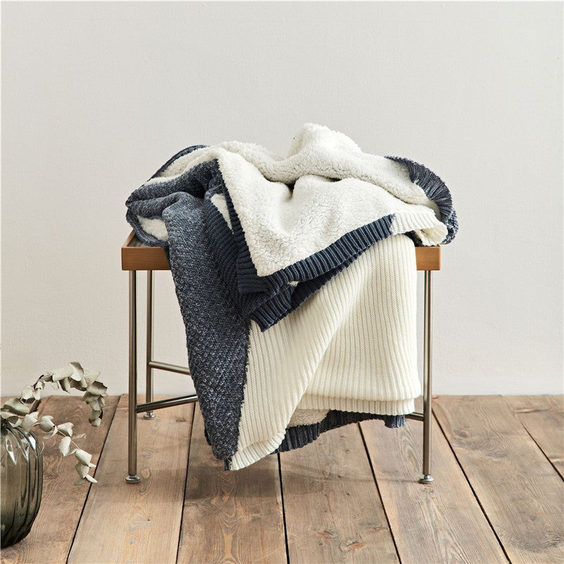Thicken Warm Siesta Blanket Quilt Knitted Woolen Blanket