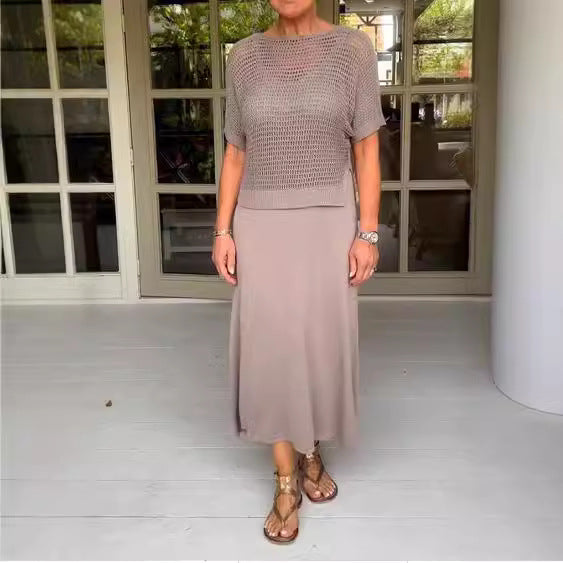 Ladies New Pure Knit Casual Solid Color Suit