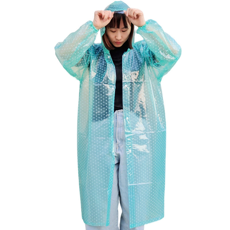 Polka Dot Raincoat Long Thickened Walking Tour