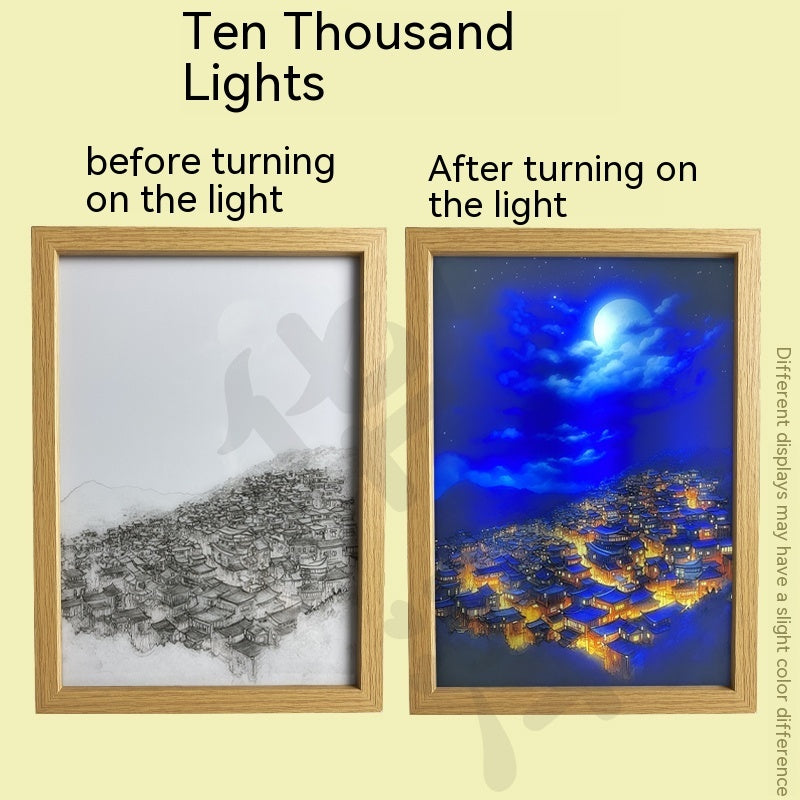 Ins Lighting Small Night Lamp Luminous Decorative Painting Bedroom Living Room Decoration