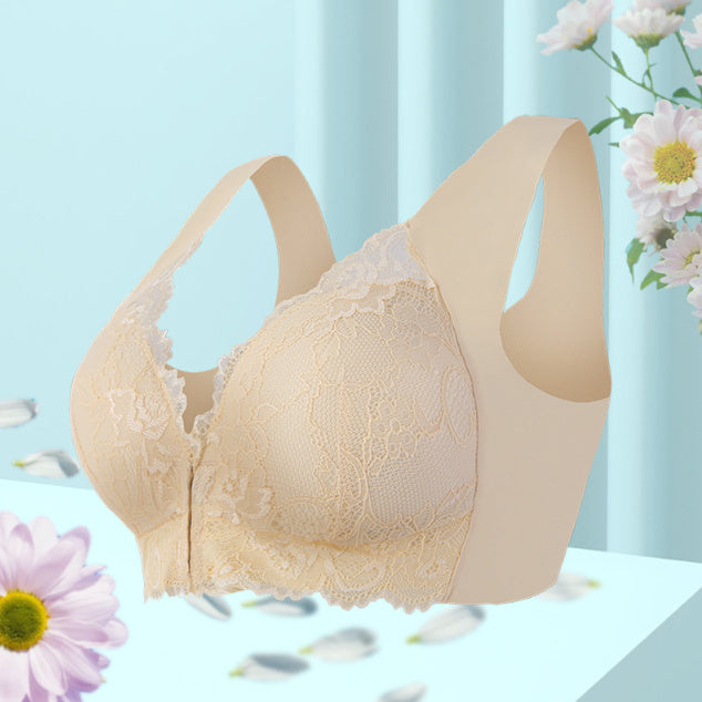 Plus Size Front Buckle Thin Bra Lace Wireless