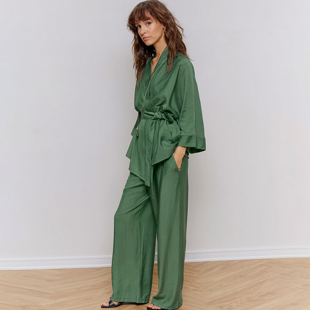 Elastic Rayon Pajamas Suit European And American