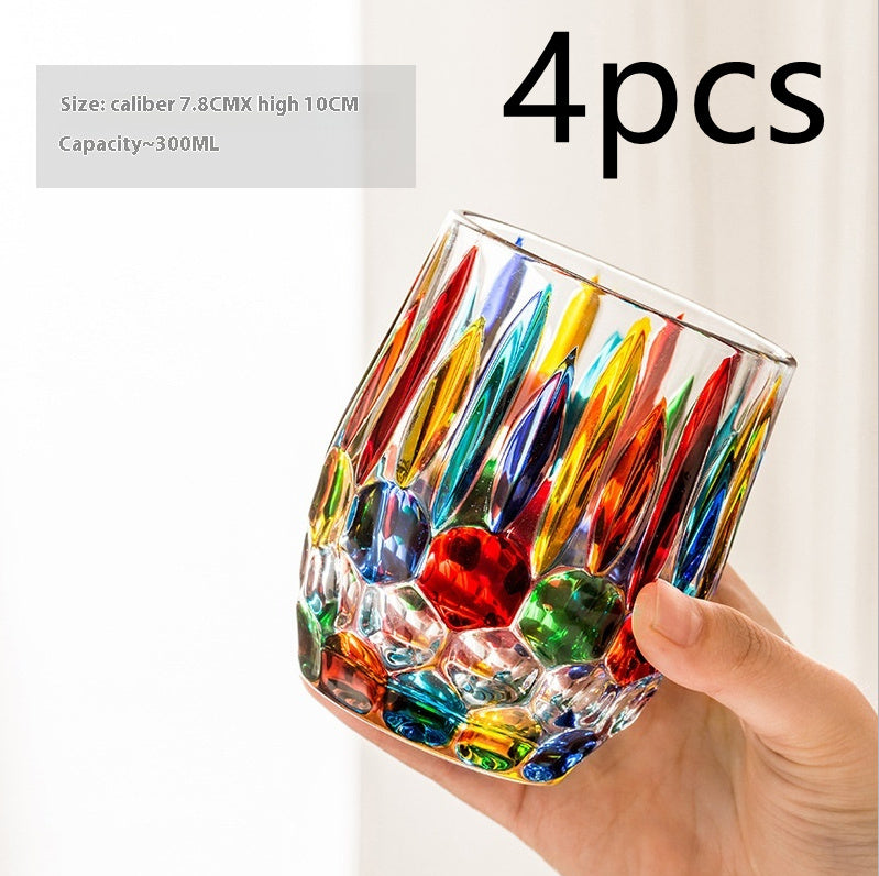 Italian Crystal Glasses Hand-painted Glass