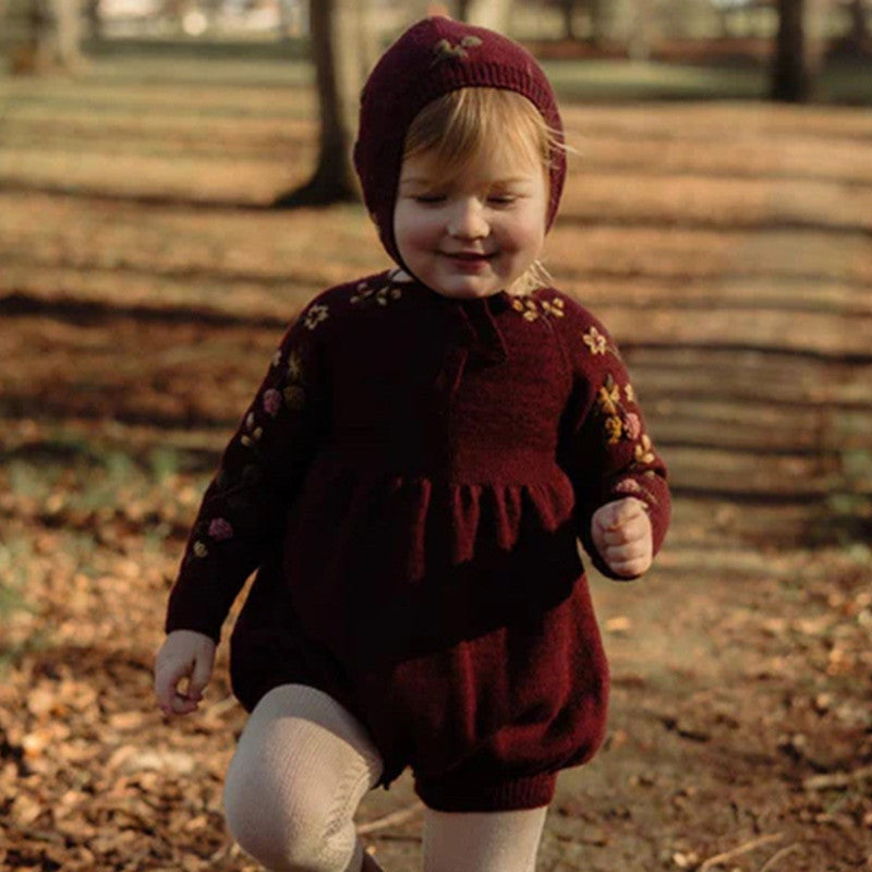 Baby Embroidery Long Sleeve Butt Wrap Clothes Wool