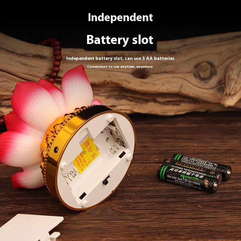 Shengmiole Colorful Lotus Lights Buddha Front Lantern