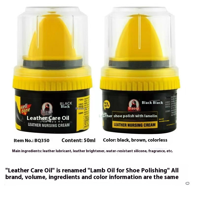 Leather Shoes Polish Lanolin Get Sponge Head Black Brown Natural Color Colorless Maintenance Anti-cracking Non-stick