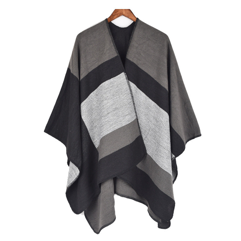 Women's Jacquard Silver Silk Shawl