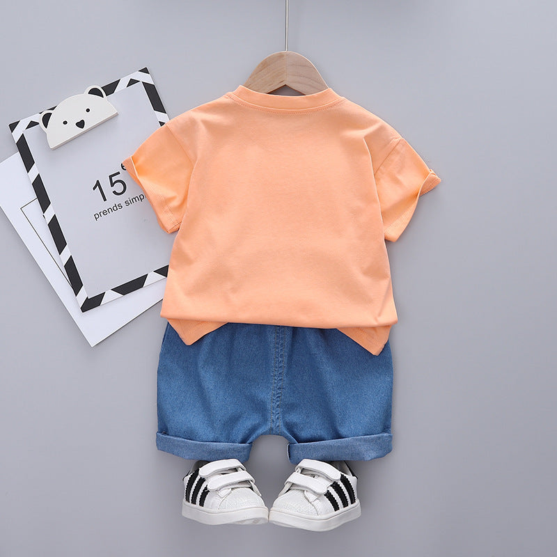 Boys' Short-sleeved Cartoon Casual Suit