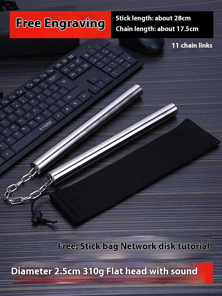 Stainless Steel Nunchaku Flat Head Round Head Two-section Stick