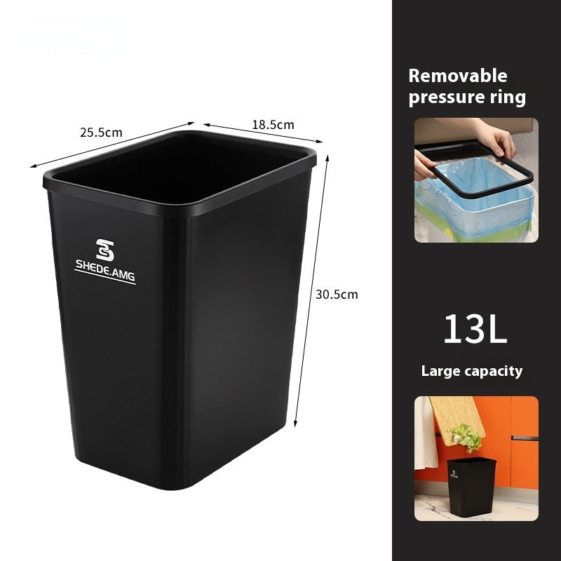 Bathroom Kitchen PP Floor Clamping Ring Trash Can Household