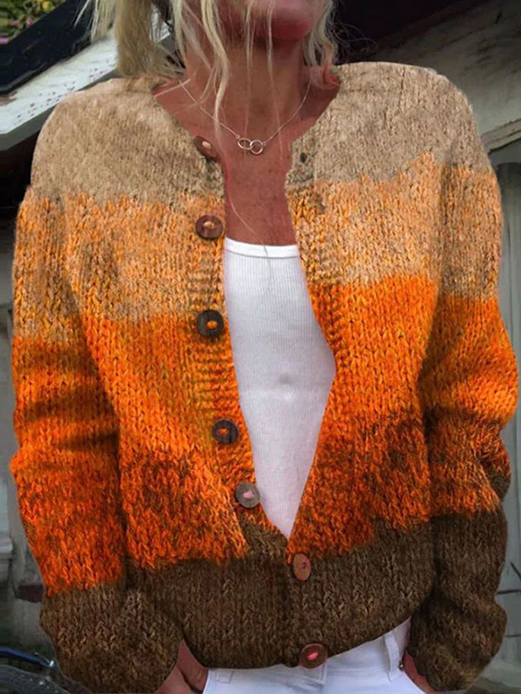 3D Digital Printing Cardigan Knitted Coat