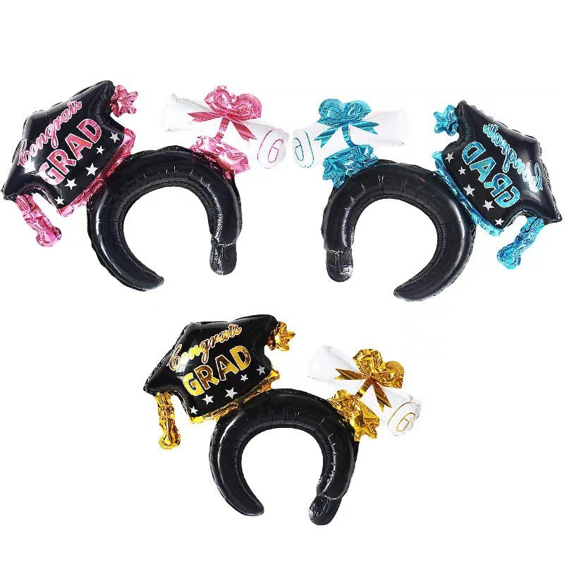 Cartoon Aluminum Film Headband Balloon Graduation Season