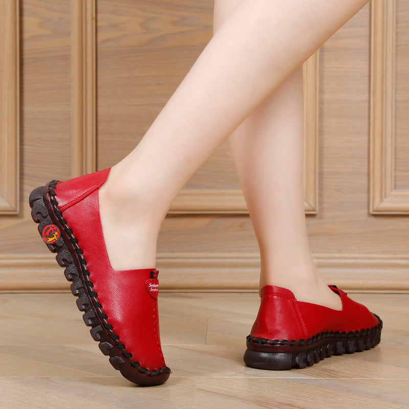 Autumn New Style Casual Flat Shoes Soft Sole  Leather Women's Shoes