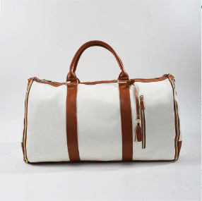 Large Leather Folding Suit Bag Travel Crossbody