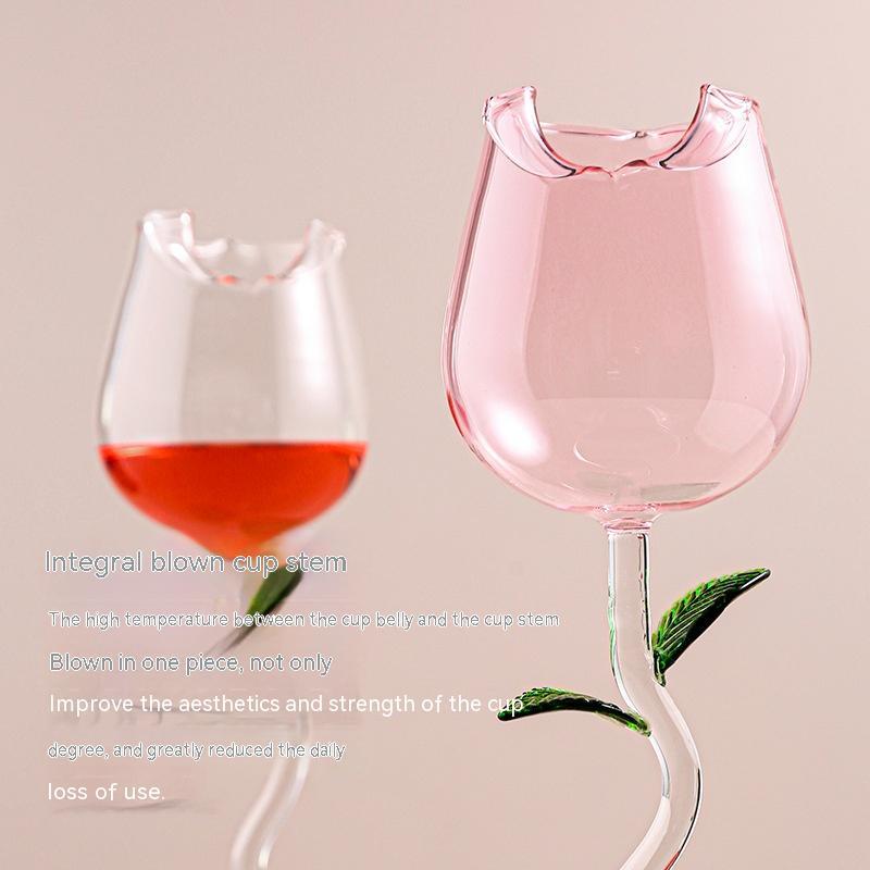 Creative Roses Red High-end Entry Lux Wine Glass Goblet Set