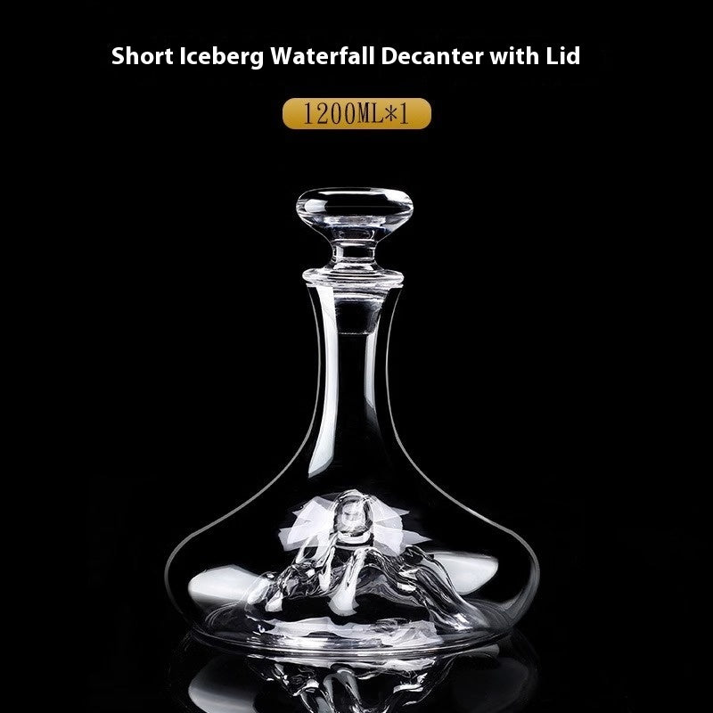 Light Luxury Waterfall With Lid Blue Jinshan Waterfall Wine Decanter