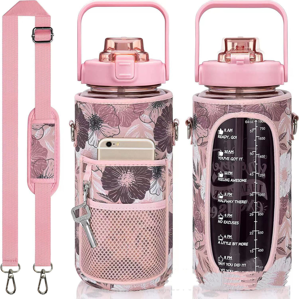 Outdoor Portable Travel With Scale Transparent Water Bottle Cup Set