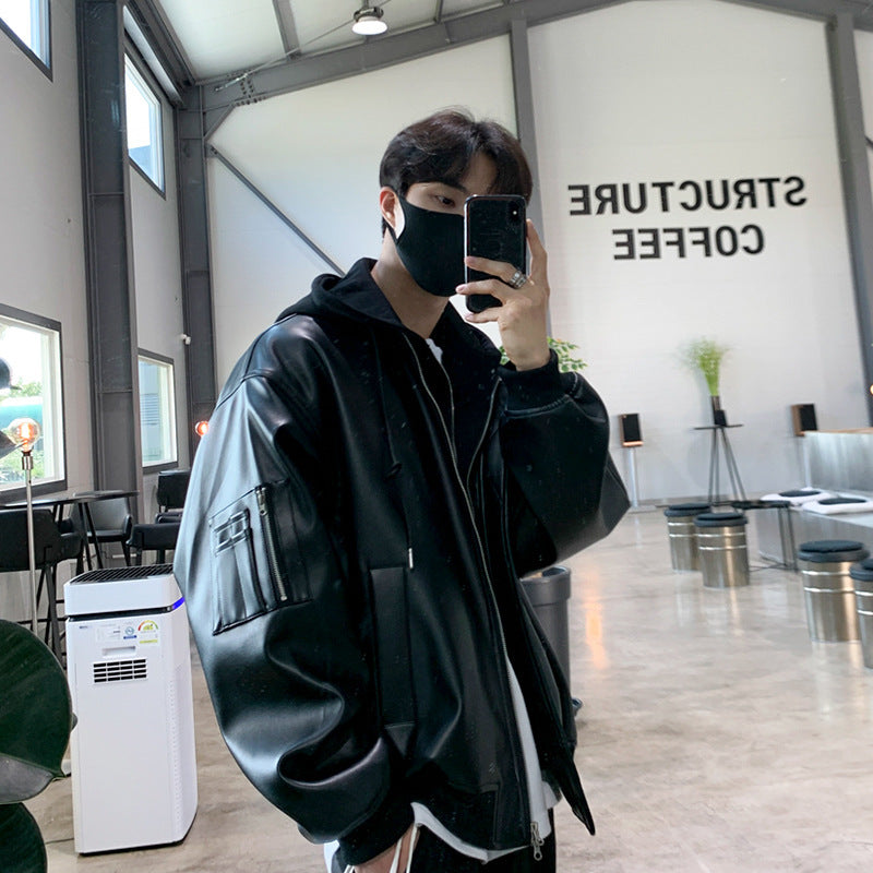 Men's Fashion Two Pieces Patchwork Hooded Jacket