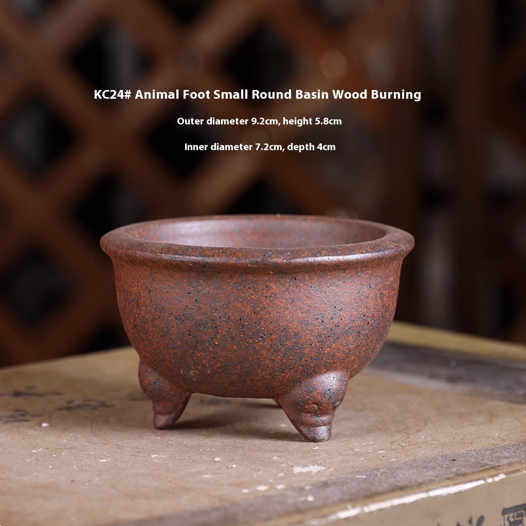 Purple Sand Flower Pot Handmade Miniature Desktop Pot