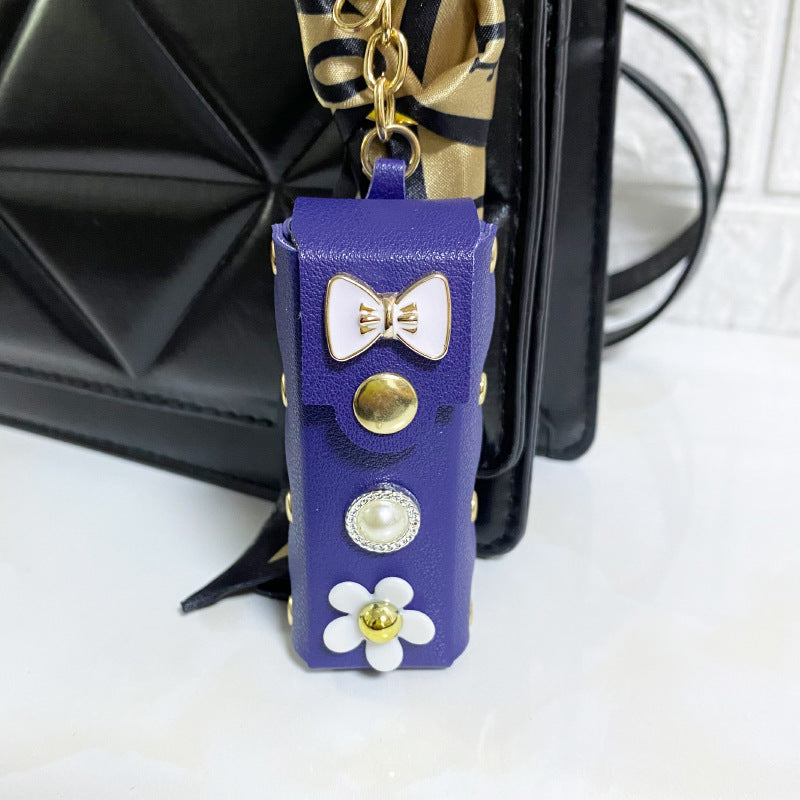 Fashion Simple Lipstick Pack Silk Scarf Keychain