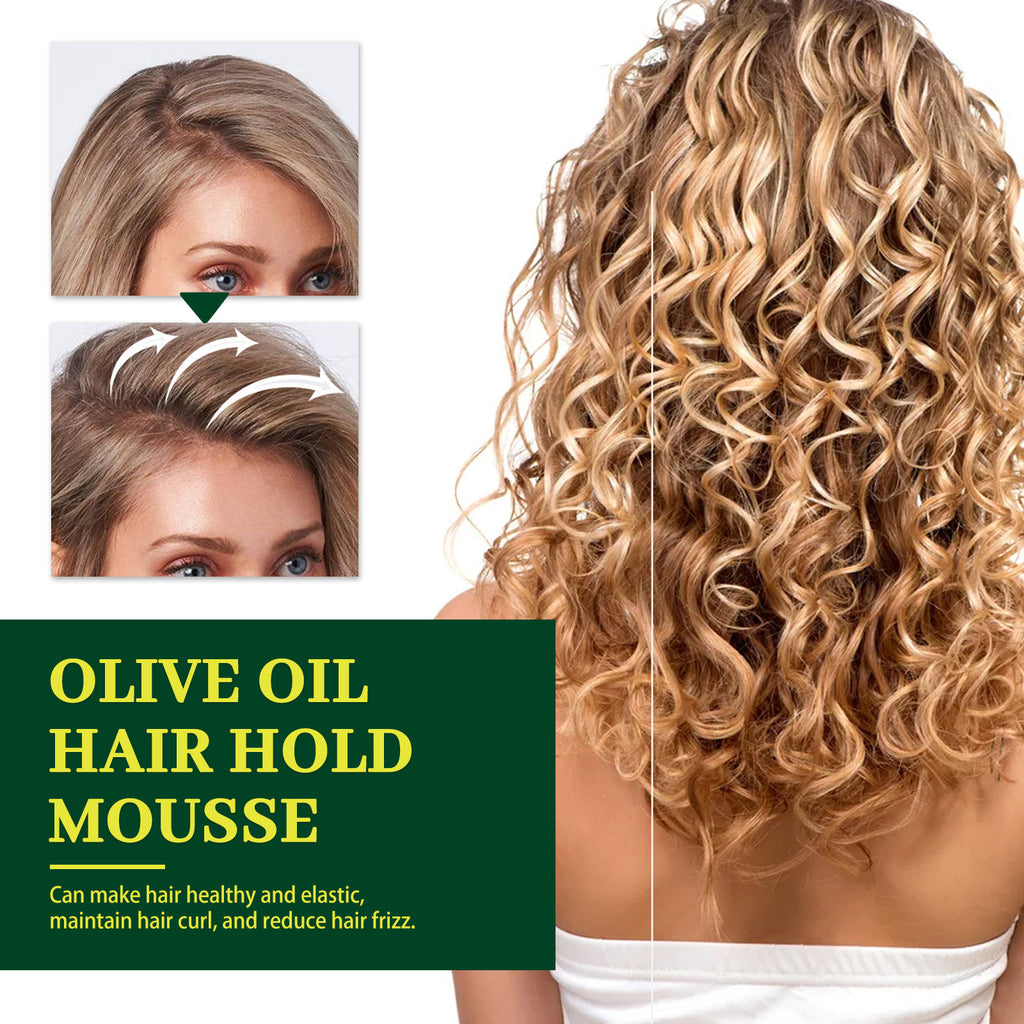 Olive Oil Hair Styling Mousse Long-lasting Moisturizing Roll Shape Anti-frizz