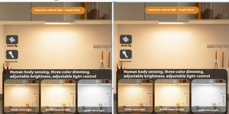 LED Cabinet Light With Rechargeable Intelligent Human Body Induction