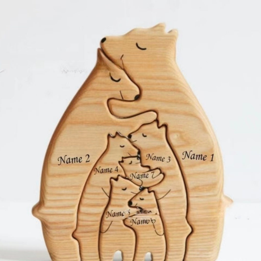 Wooden Puzzle Mother And Son Bear Set Handicraft Ornaments