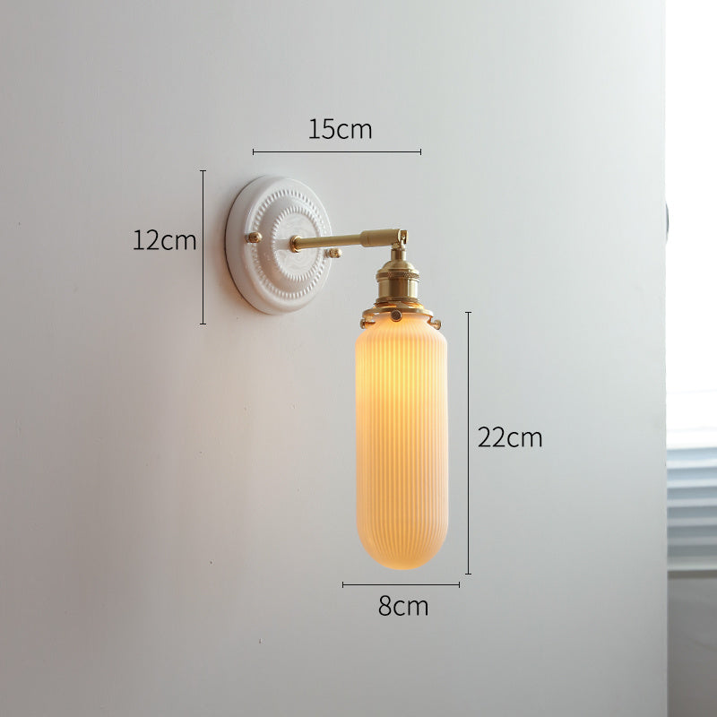 Ceramic Nordic Bedroom Bedside Full Copper Wall Lamp