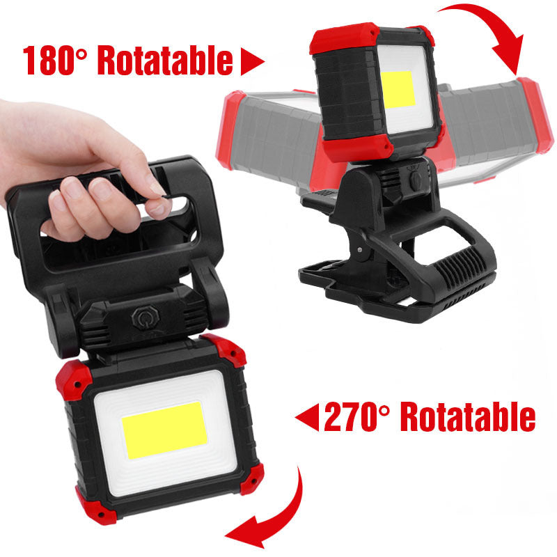 Multifunctional Rechargeable Outdoor Work Light Can Be Folded And Rotated For Use
