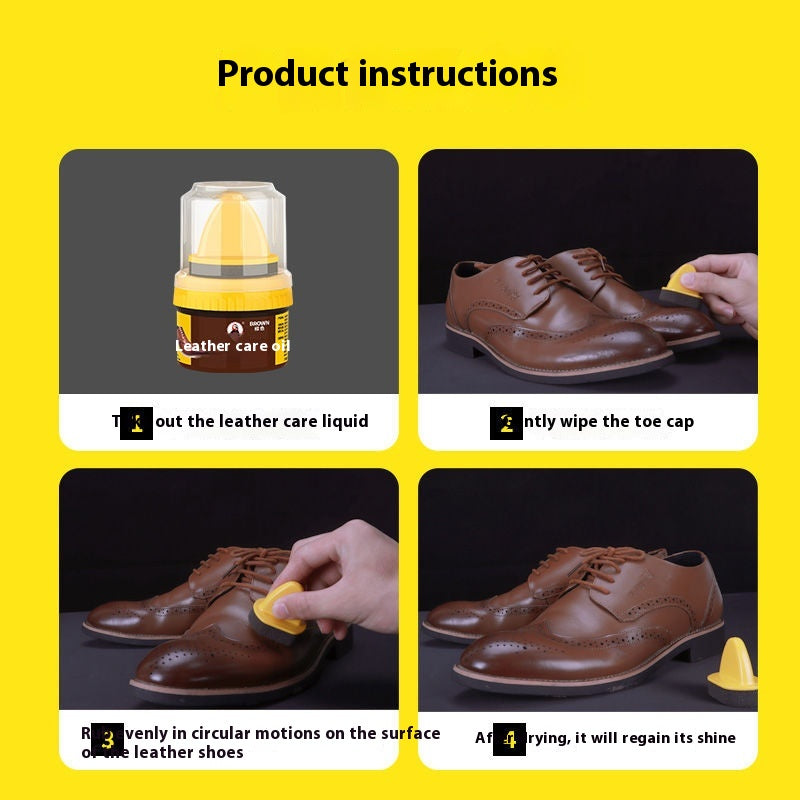 Leather Shoes Polish Lanolin Get Sponge Head Black Brown Natural Color Colorless Maintenance Anti-cracking Non-stick