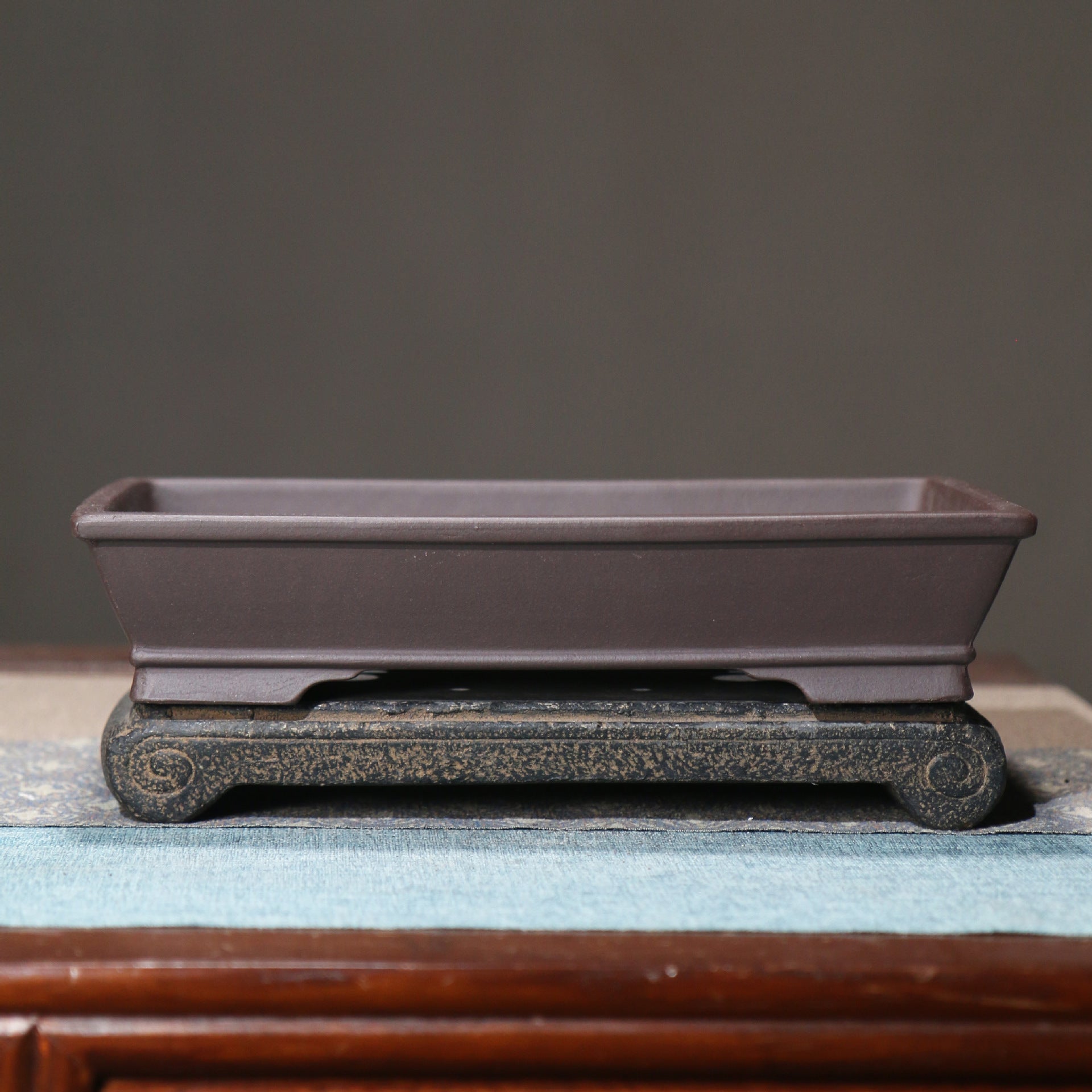 Purple Sand Flower Pot Rectangular Shallow Basin Square Bonsai Basin