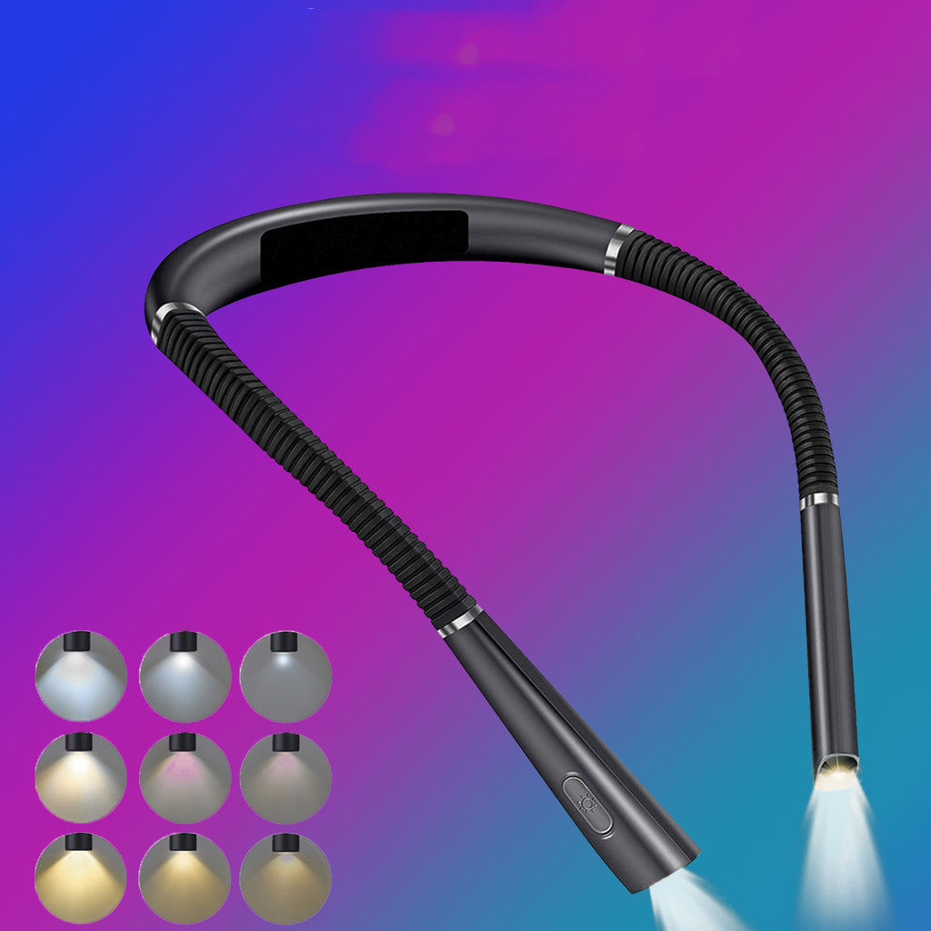 LED Halter Eye Protection Neck Three-color Dimming Reading Lamp