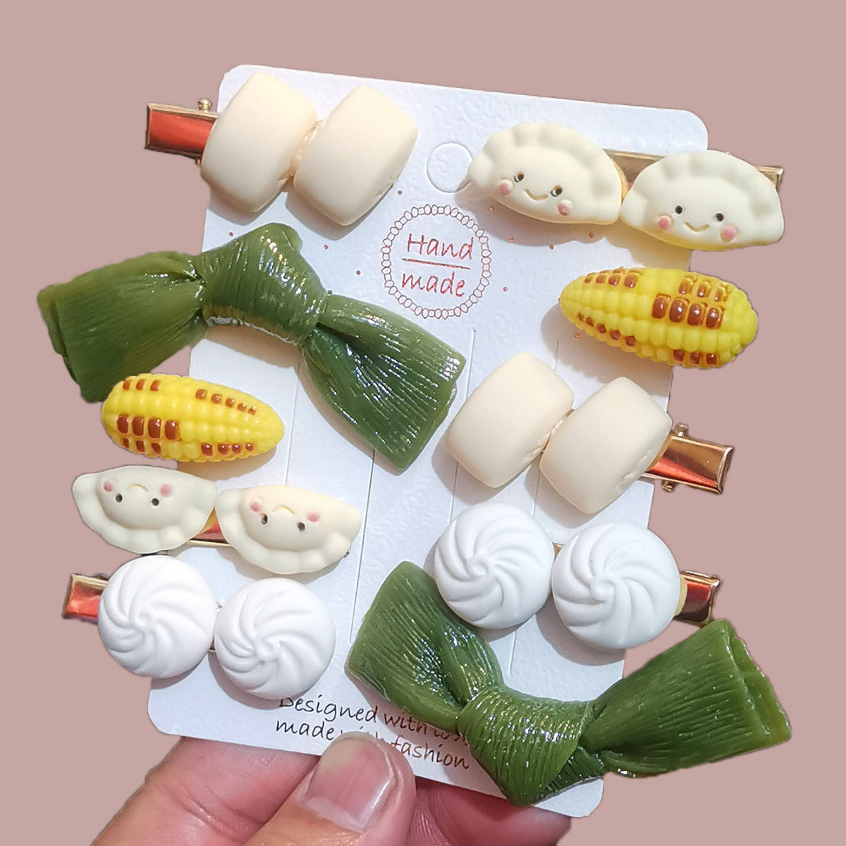 Rice, Poached Eggs, Melon Seeds, Corn Clip, Super Cute Simulation Food Mini Clip