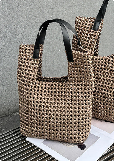 Light Luxury Hand-woven Bag Silk Satin Windmill Knot Hollow Special-interest Design