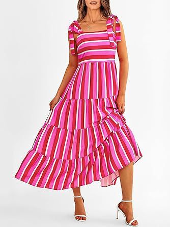 Spaghetti Strap Sleeveless Printed Pocket Side Zipper Layered Dress