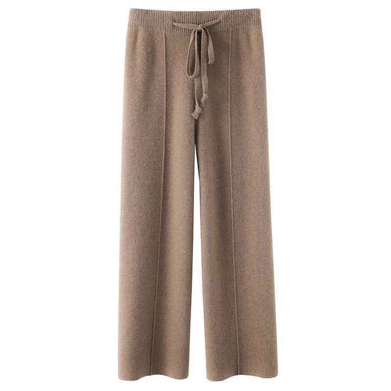 Fall And Winter Outer Wear Knitted Drooping Wide-leg Pants