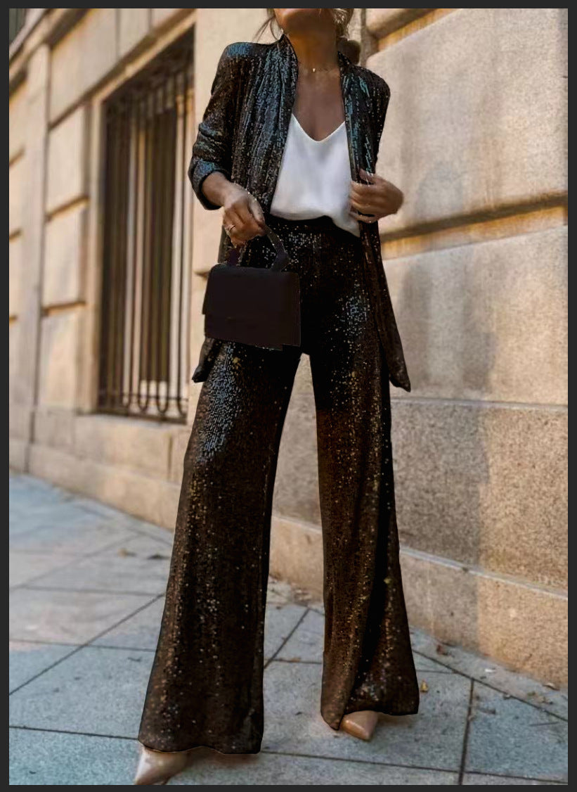 Fashion Sequin All-match Small Suit Suit