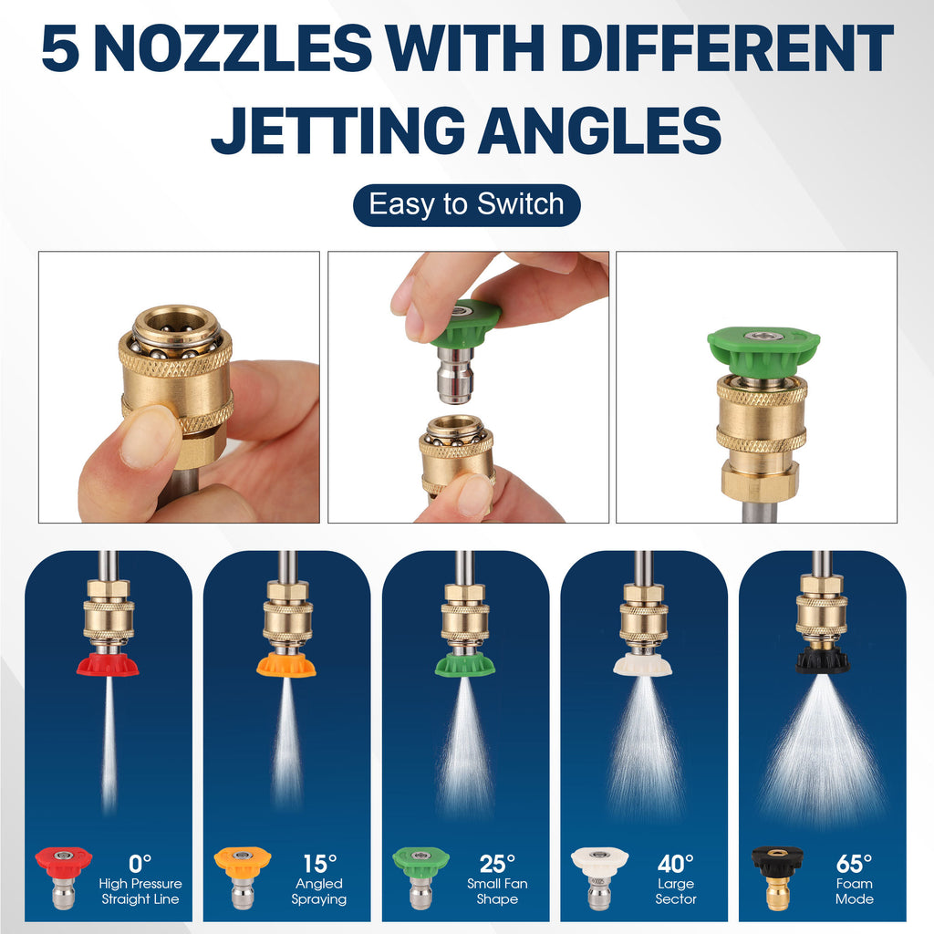 110inch Gutter Processor High Pressure Washer Stainless Steel Drain Sink Cleaning Extension Rod, Eaves Cleaning Rod, 4000psi