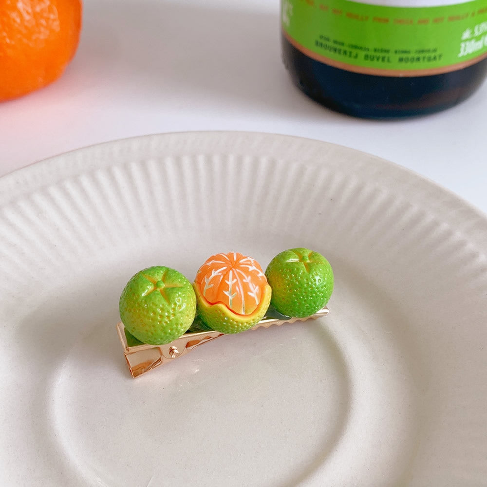 Fashion Creative Half Peeled Orange Hairpin