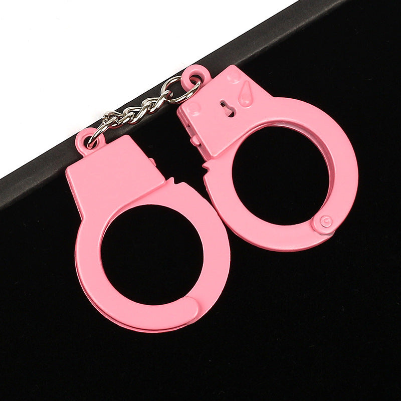 Metal Bags Pendant Zinc Alloy Casual Simulation Handcuffs Keychain