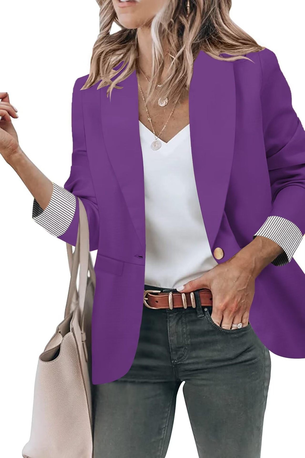 Women's Cardigan Button Small Coat Long Sleeve Short Suit